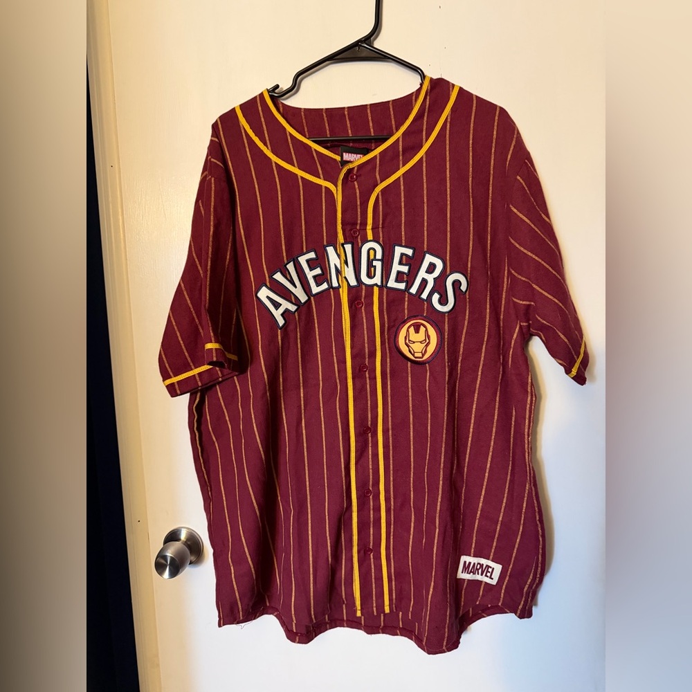 Marvel Iron Man Burgundy and Yellow Jersey